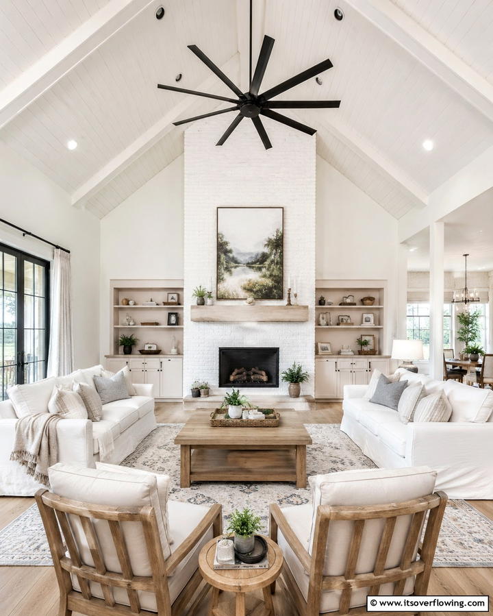 Vaulted Ceilings with Ceiling Fans - 25 Stunning Living Room Vaulted Ceiling Design Ideas