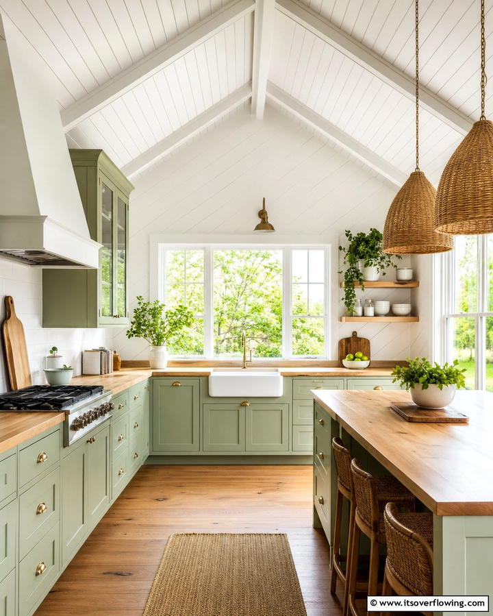 Vaulted Ceilings with Shiplap Panels - 25 Vaulted Ceiling Kitchen Ideas for a Spacious Feel