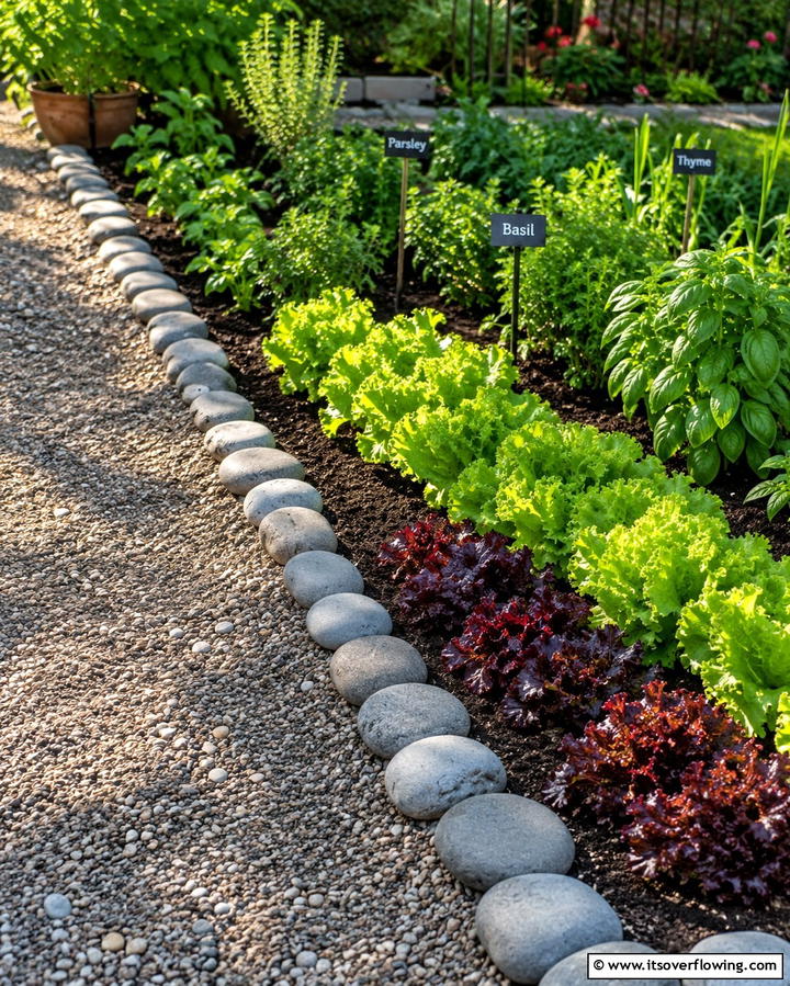 Vegetable Garden Borders - 25 River Rock Edging Ideas for Your Garden