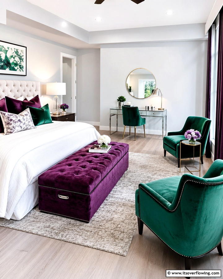 Velvet Accents - 25 Gothic Bedroom Ideas for a Dark and Romantic Retreat