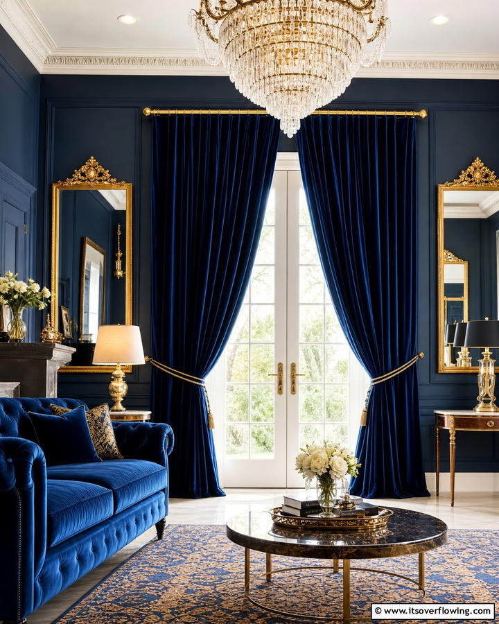 Velvet Curtains for Luxurious Style - 20 French Door Curtain Ideas to Elevate Your Home Decor