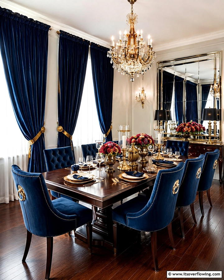 Velvet Curtains for Luxury - 25 Elegant Dining Room Curtain Ideas to Transform Your Space