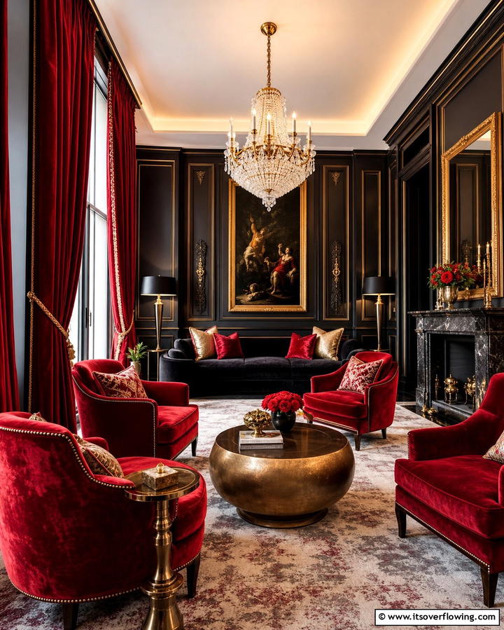 Velvet Textures - 25 Gothic Living Room Ideas for a Dramatic Space