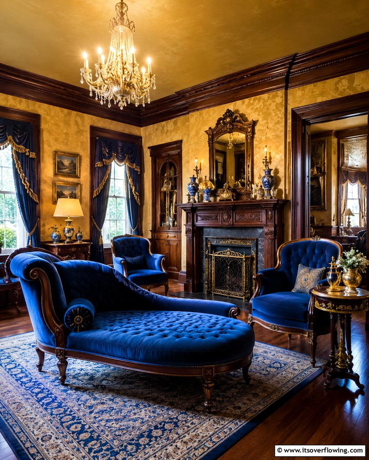 Velvet Upholstered Furniture - 25 Victorian Living Room Ideas for Elegant Spaces