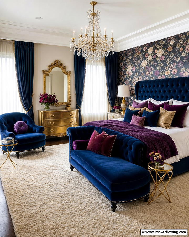 Velvet Upholstery - 20 Blair Waldorf Bedroom Ideas- Chic & Elegant Styles