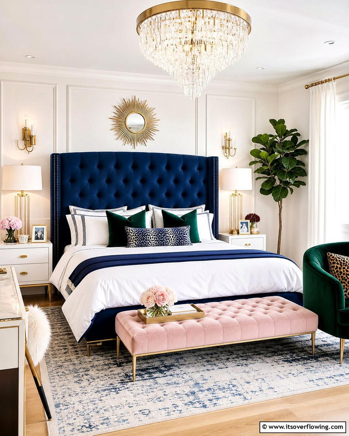 Velvet Upholstery - 25 Bedroom Ideas for Women to Reflect Personal Style