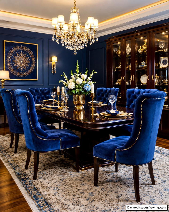 Velvet Upholstery - 25 Parisian Dining Room Ideas for Elegant Spaces