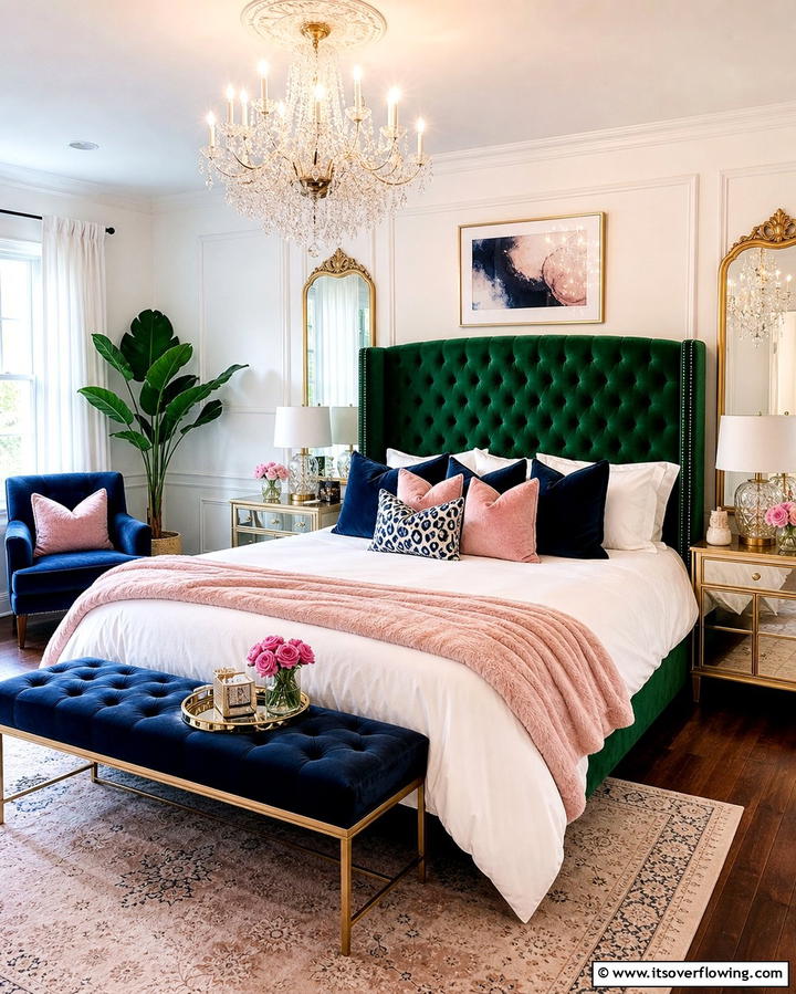 Velvet Upholstery for a Luxe Feel - 25 Bedroom Ideas for Women to Reflect Personal Style