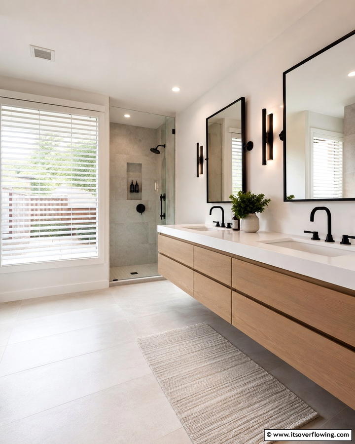 Venetian Blinds for Adjustable LightOne - 25 Beautiful Bathroom Window Treatment Ideas for Privacy