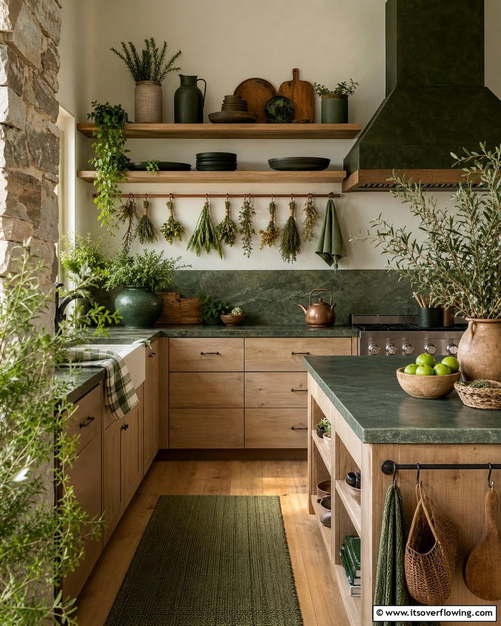 Verdant Kitchen Decor - 21 Dark Green Kitchen Ideas for Bold Cabinetry