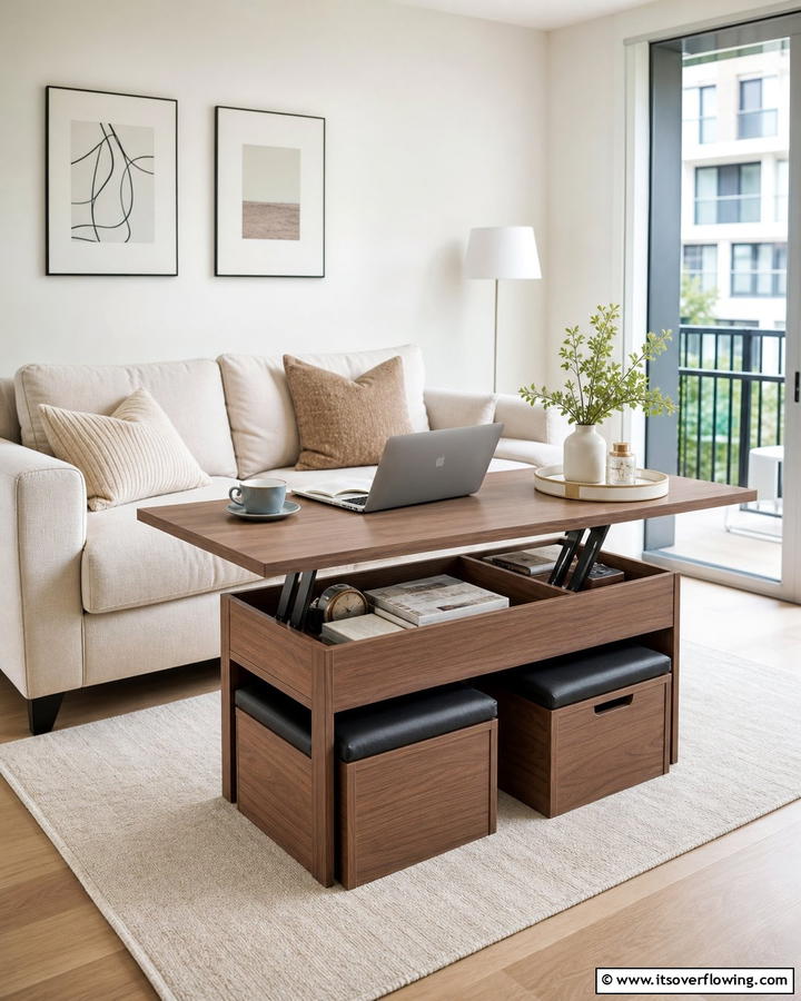 Versatile Coffee Table Concepts - 21 Small Apartment Living Room Ideas for Compact Spaces