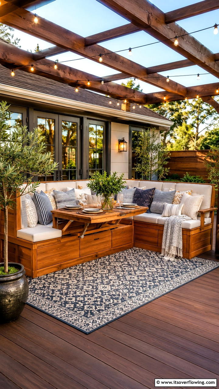 Versatile Deck Bench for Entertaining - 30 Built-In Deck Bench Ideas- Functional Outdoor Seating