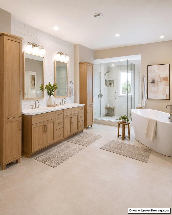 Versatile Design Flexibility - 30 Beige Bathroom Ideas for Timeless and Serene Design Schemes