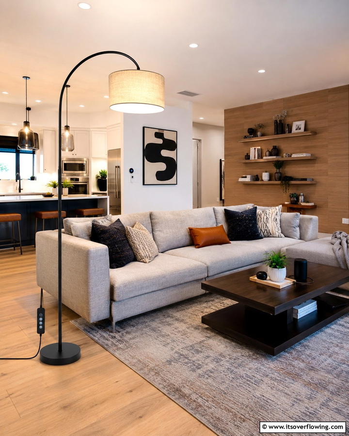 Versatile Floor Lamp with Dimmer - 30 Living Room Floor Lamp Ideas- Stylish Lighting Solutions