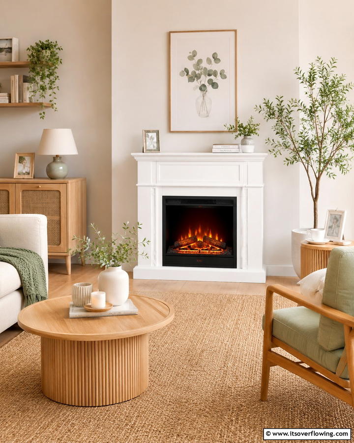 Versatile Freestanding Faux Fireplace - 30 Faux Fireplace Ideas to Add Warmth Anywhere