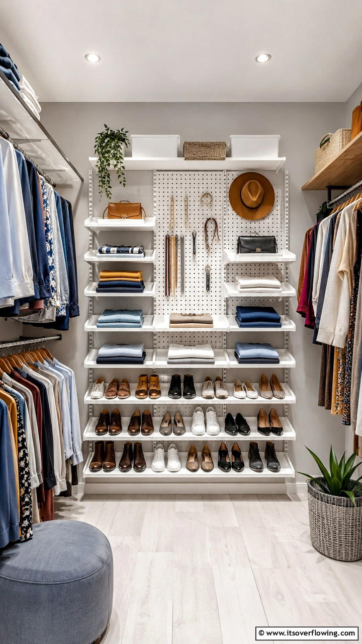 Versatile Modular Grid Shelving - 30 Closet Shelving Ideas for Maximizing Storage and Space