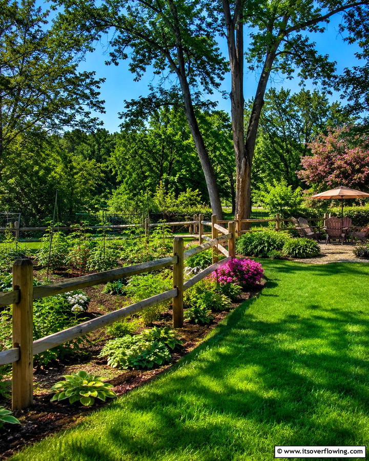 Versatile Multi Functional Yard Divider - 30 Split Rail Fence Ideas for Rustic Outdoor Boundaries