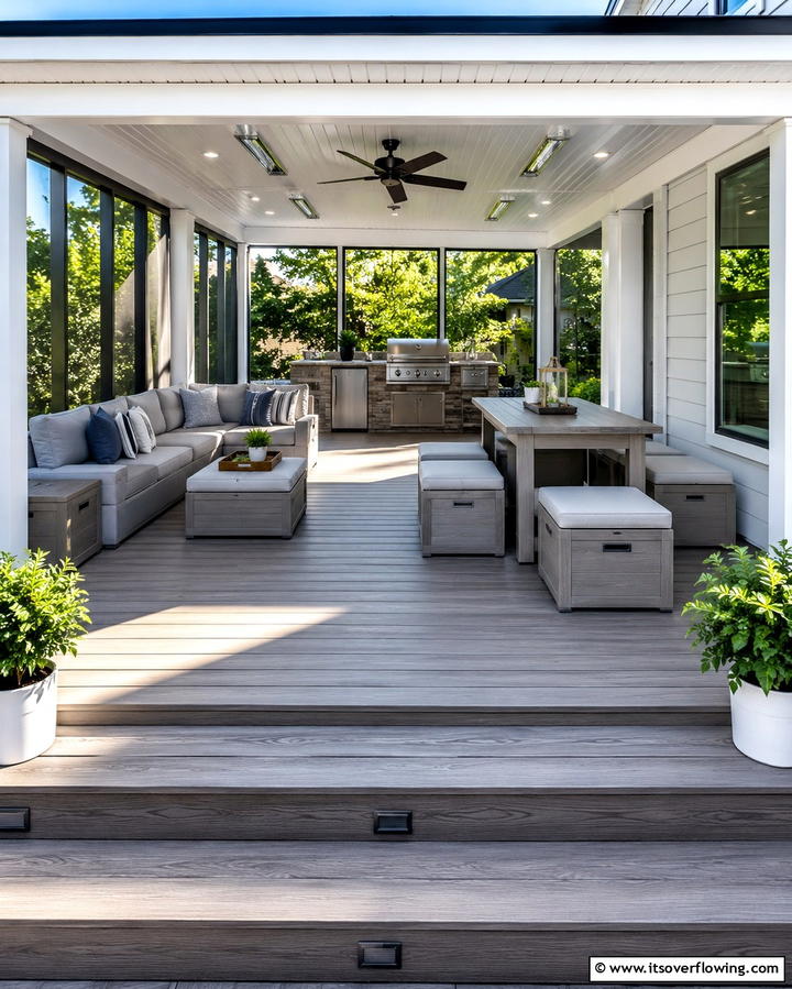Versatile Multi Purpose Screened Deck - 30 Screened-in Deck Ideas for Bug-Free Outdoor Living
