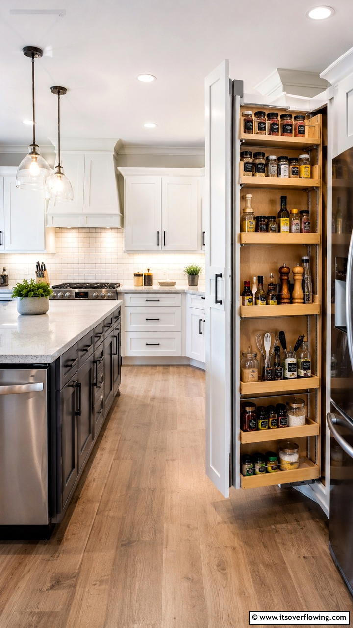 Versatile Pull Out Racks - 30 Corner Cabinet Ideas to Maximize Storage in Any Room