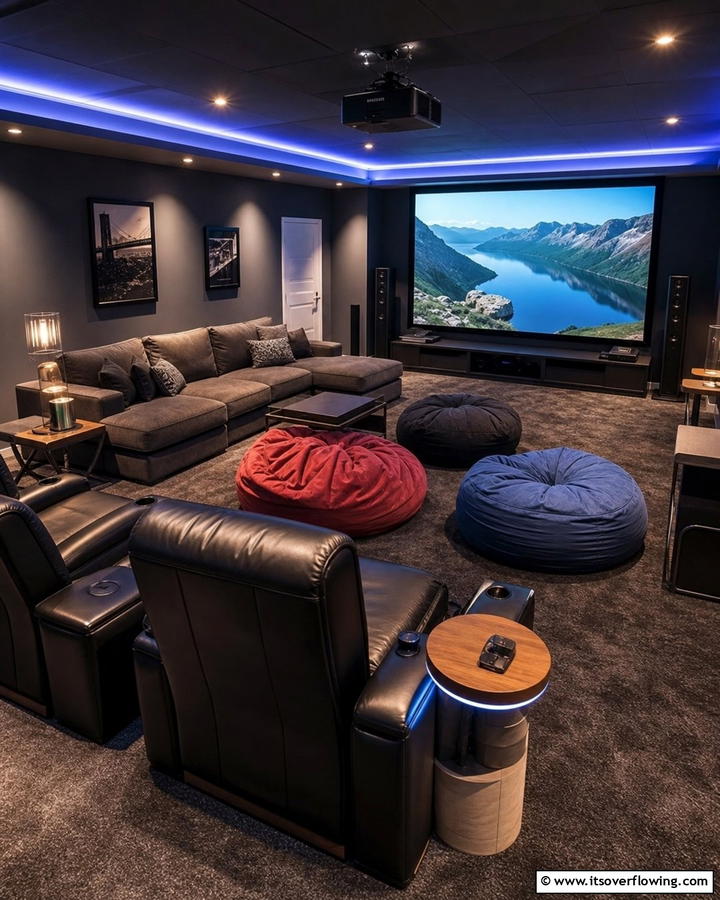 Versatile Seating Arrangements - 30 Home Theater Ideas- Immersive Entertainment Spaces