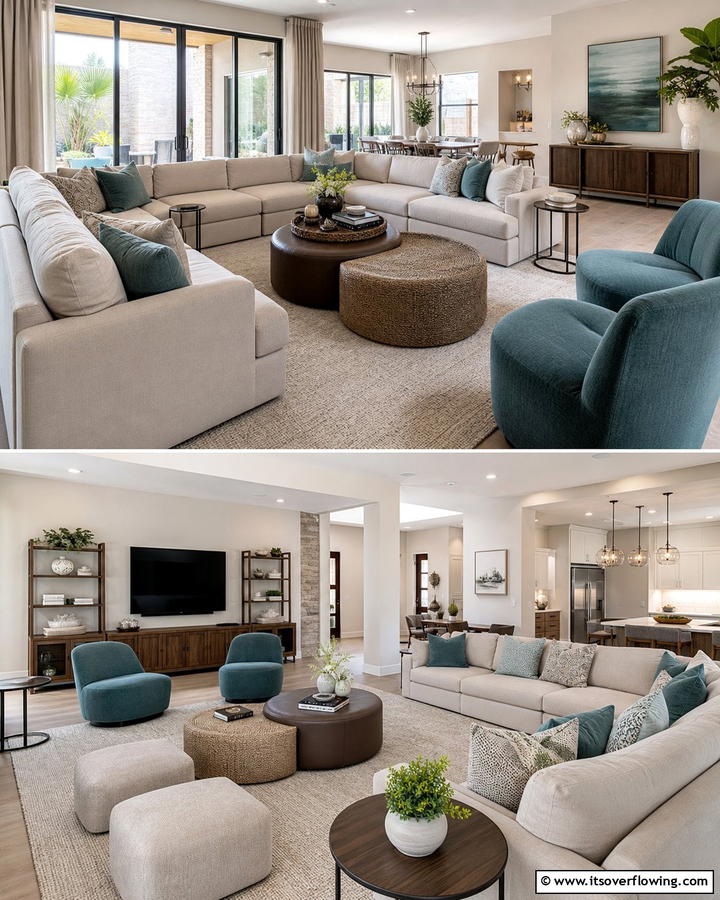 Versatile Seating Family Room - 21 Family Room Ideas for Comfortable and Functional Spaces
