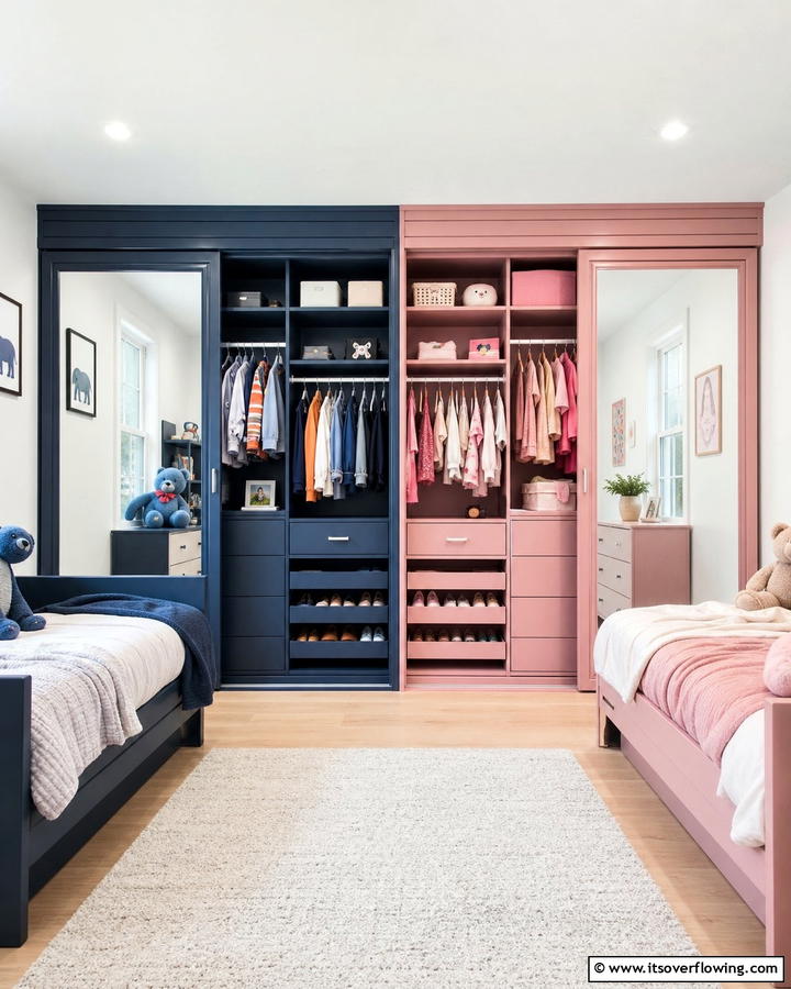 Versatile Wardrobe Systems - 21 Shared Small Room Ideas for Siblings’ Harmonious Space