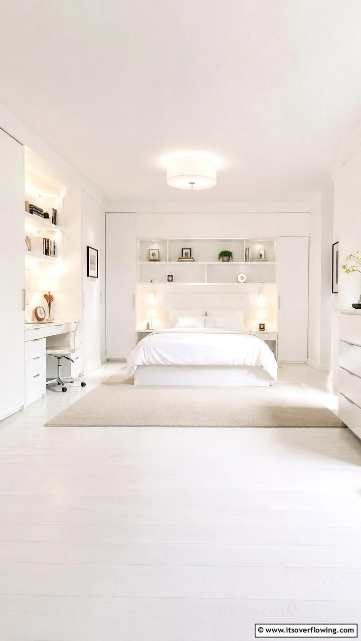 Versatile White Spaces - 21 Serene White Bedroom Ideas for a Calming Retreat