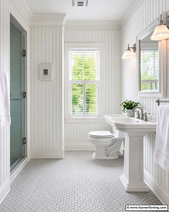 Vertical Beadboard for a Taller Appearance - 25 Charming Beadboard Bathroom Ideas for a Classic Look
