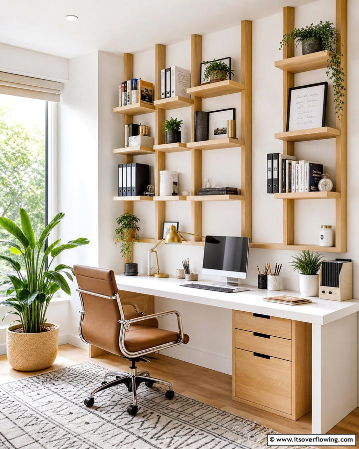 Vertical Desk Shelving - 21 Desk Organization Ideas for Clutter-Free Workspaces