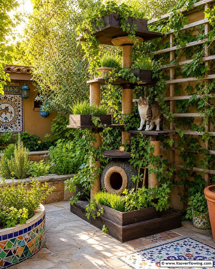 Vertical Garden Cat Tree - 20 Outdoor Cat Tree Ideas for Your Feline Friends