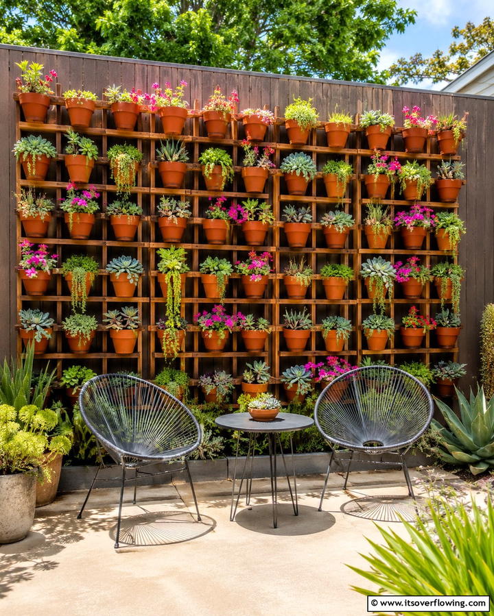 Vertical Garden Displays - 25 Front Yard Patio Ideas to Enhance Your Outdoor Space