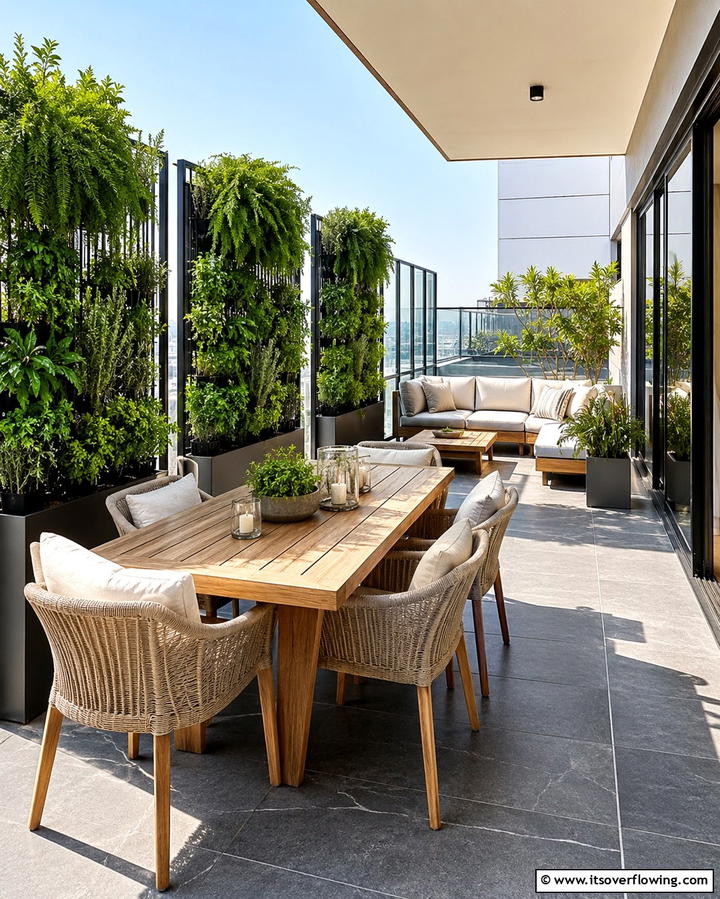 Vertical Garden Dividers - 30 Balcony Privacy Ideas for Secluded Outdoor Spaces