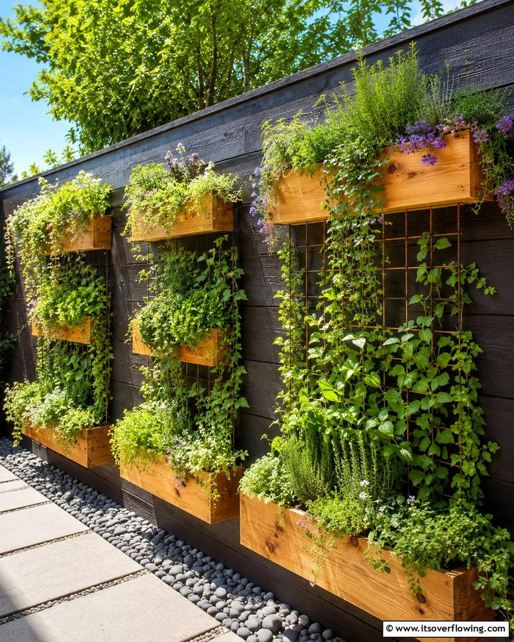 Vertical Garden Fence - 25 Fence Painting Ideas to Refresh Your Outdoor Space