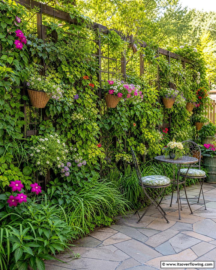 Vertical Garden Fence - 30 Cheap Privacy Fence Ideas- Affordable Outdoor Seclusion