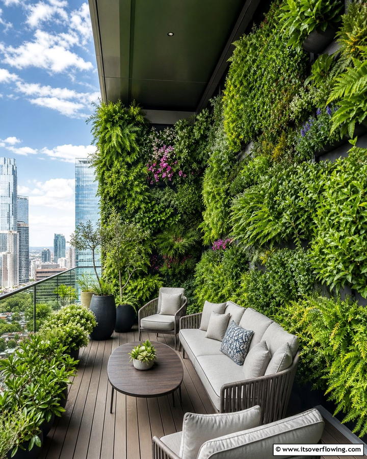 Vertical Garden Oasis - 20 Penthouse Balcony Ideas for a Luxurious Outdoor Space