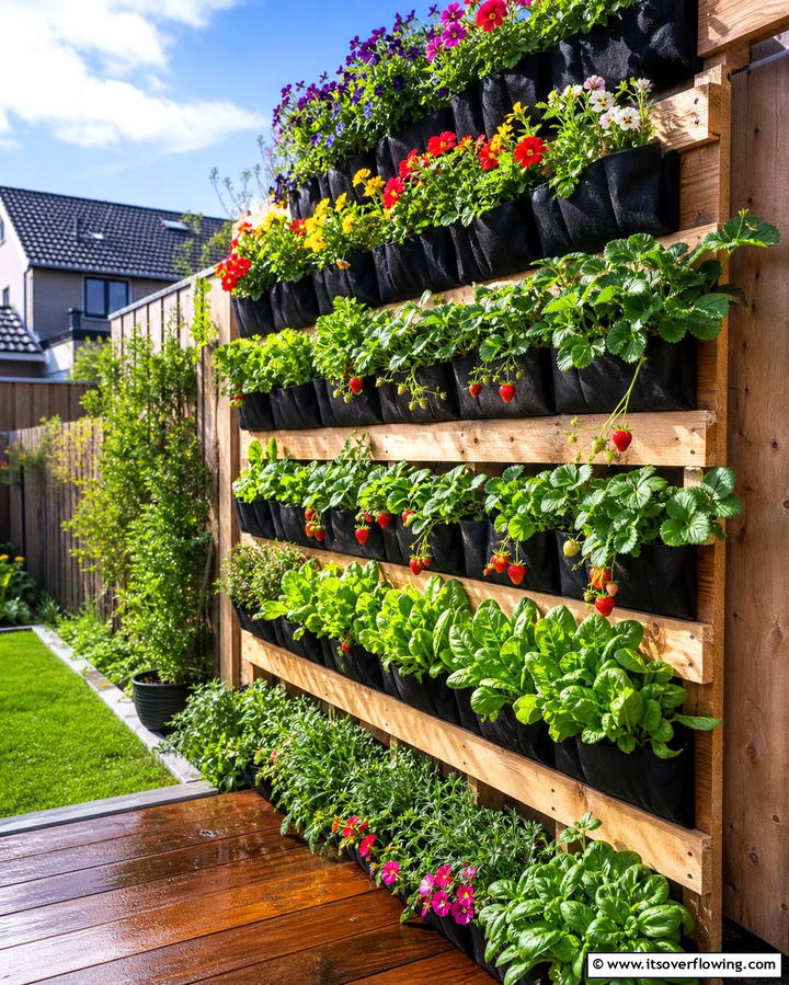 Vertical Garden Pallet Fence - 25 Pallet Fence Ideas for Eco-Friendly Landscaping