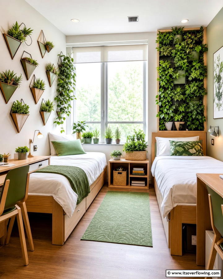 Vertical Garden Setup - 25 Boys Dorm Room Ideas for Stylish Spaces