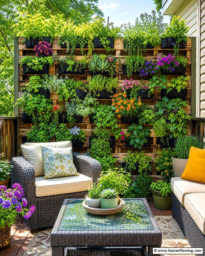 Vertical Garden Wall - 25 Deck Decorating Ideas With Plants for a Lush Outdoor Space