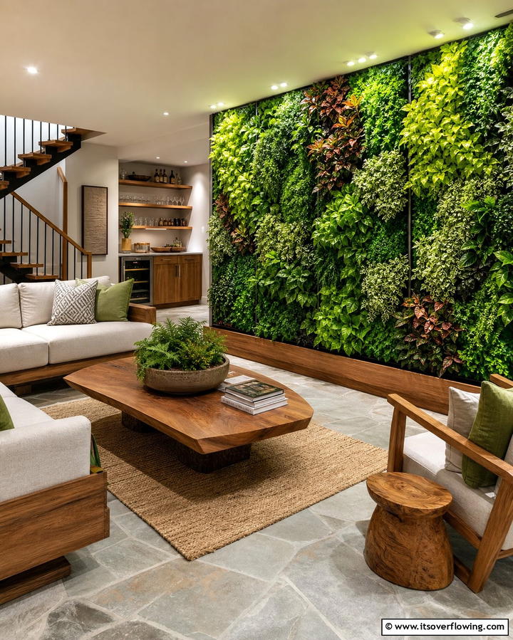 Vertical Garden Wall - 25 Basement Accent Wall Ideas to Transform Your Space