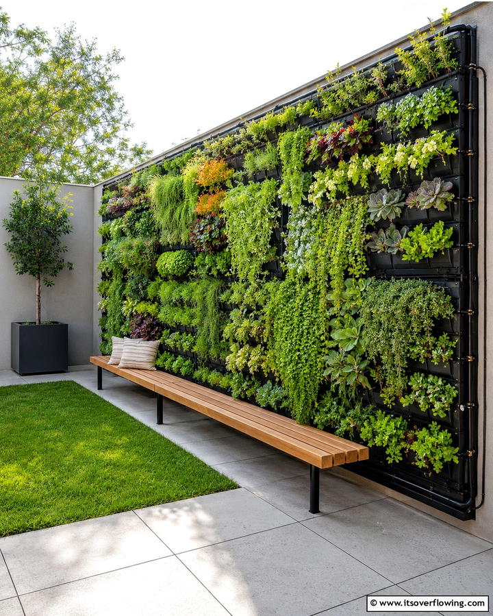 Vertical Garden Wall - 20 Creative L-Shaped Backyard Ideas for Small Spaces