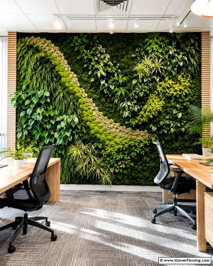 Vertical Garden WallOne - 25 Creative Office Accent Wall Ideas to Inspire Your Space