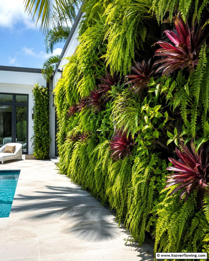 Vertical Garden Walls - 25 Pool Patio Ideas for a Relaxing Outdoor Space