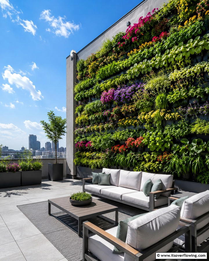 Vertical Garden Walls - 25 Rooftop Garden Ideas for Urban Green Spaces