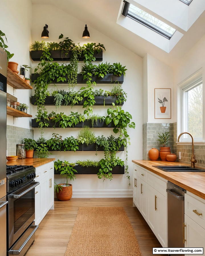 Vertical Gardens - 20 Sloped Ceiling Kitchen Ideas for a Unique and Stylish Space