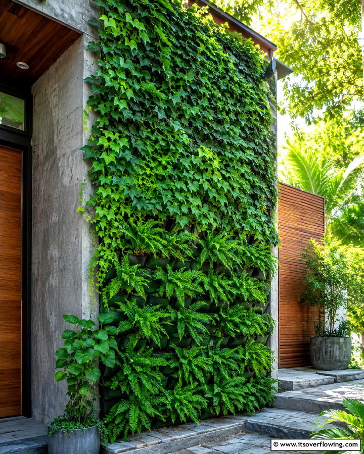 Vertical Gardens for Green Appeal - 25 Modern Cottage House Exterior Ideas for a Charming Look