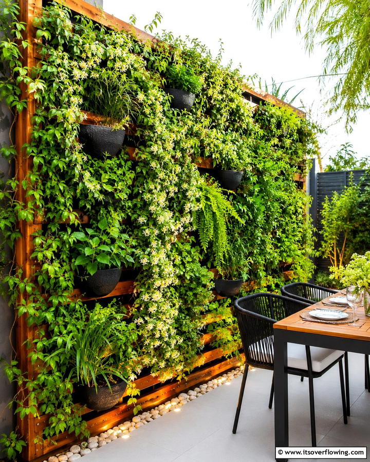 Vertical Gardens for Space Efficiency - 25 Low Maintenance Backyard Landscaping Ideas