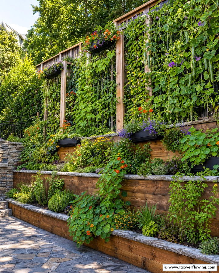 Vertical Gardens for Space Efficiency - 20 Hillside Terraced Garden Ideas for a Stunning Landscape