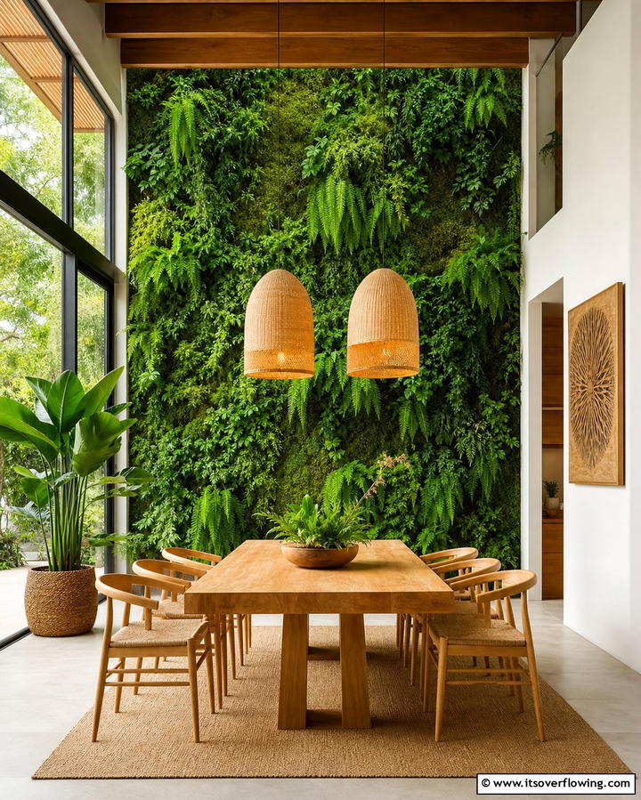 Vertical Green Walls for a Fresh Look - 25 Modern Dining Room Ideas for a Stylish Space