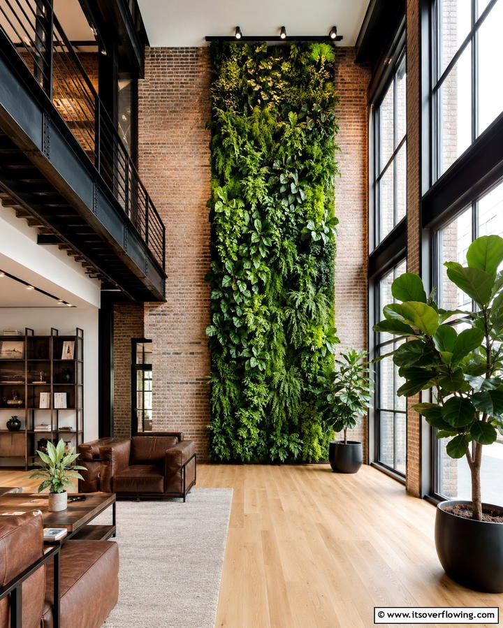 Vertical Greenery Installations - 30 High Ceiling Wall Decor Ideas for Tall Interior Spaces