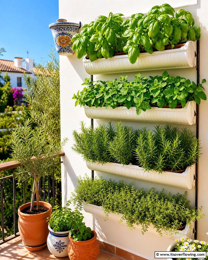 Vertical Herb Garden - 21 Balcony Garden Ideas to Transform Small Spaces into Green Havens